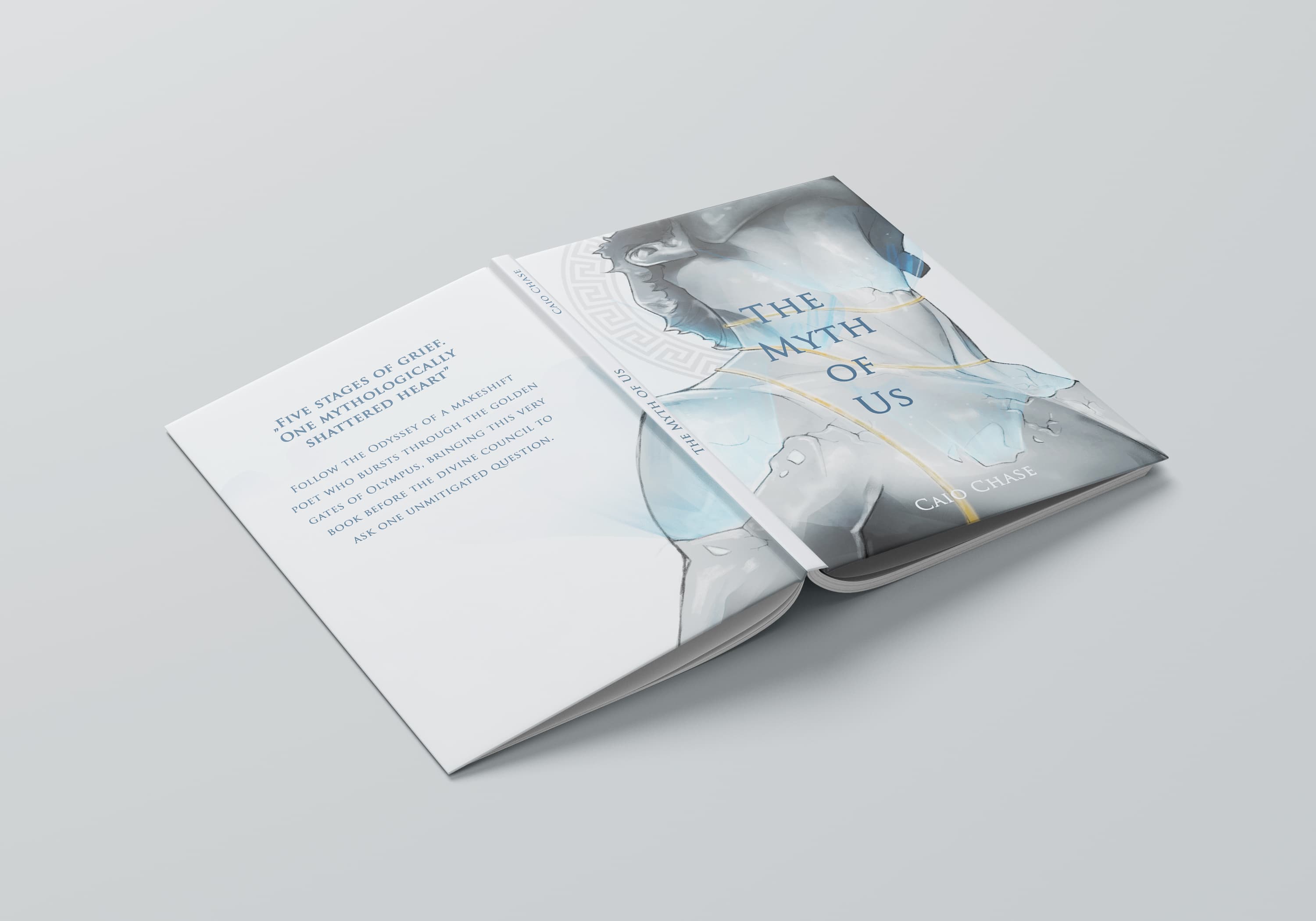 The Myth of Us — open book showing cover and back copy